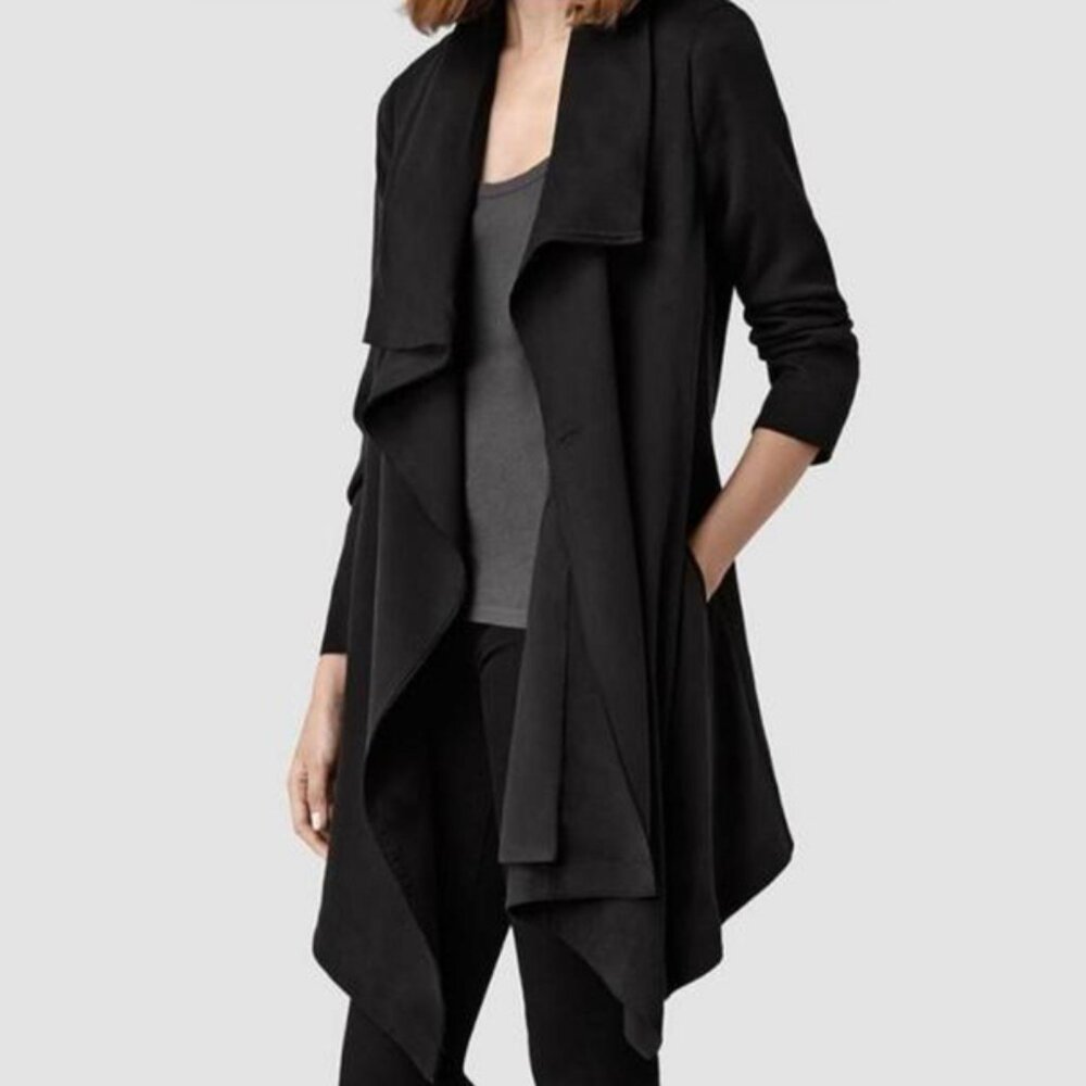 All Saints Hoxton Monument Draped Trench Coat | Size 2
